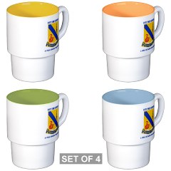 1S14CR - M01 - 03 - DUI - 1st Sqdrn - 14th Cavalry Regt with Text - Stackable Mug Set (4 mugs)