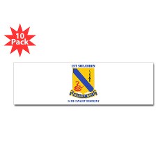 1S14CR - M01 - 01 - DUI - 1st Sqdrn - 14th Cavalry Regt with Text - Sticker (Bumper 10 pk) - Click Image to Close