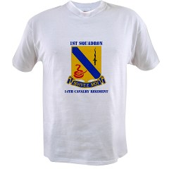 1S14CR - A01 - 04 - DUI - 1st Sqdrn - 14th Cavalry Regt with Text - Value T-shirt