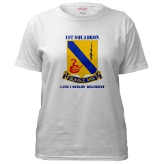 1S14CR - A01 - 04 - DUI - 1st Sqdrn - 14th Cavalry Regt with Text - Women's T-Shirt