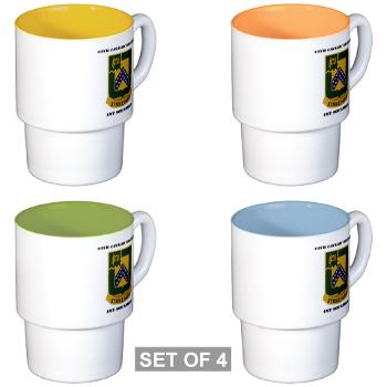 1S16CR - M01 - 03 - DUI - 1st Squadron - 16th Cavalry Regiment with Text - Stackable Mug Set (4 mugs)