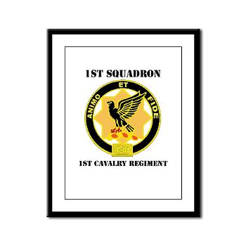 1S1CR - M01 - 02 - DUI - 1st Squadron - 1st Cavalry Regiment with Text - Framed Panel Print