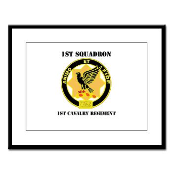 1S1CR - M01 - 02 - DUI - 1st Squadron - 1st Cavalry Regiment with Text - Large Framed Print