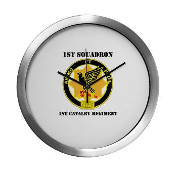 1S1CR - M01 - 03 - DUI - 1st Squadron - 1st Cavalry Regiment with Text - Modern Wall Clock