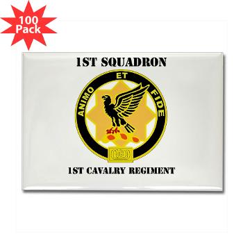 1S1CR - M01 - 01 - DUI - 1st Squadron - 1st Cavalry Regiment with Text - Rectangle Magnet (100 pack)