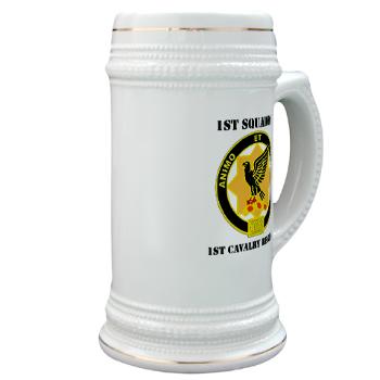 1S1CR - M01 - 03 - DUI - 1st Squadron - 1st Cavalry Regiment with Text - Stein - Click Image to Close
