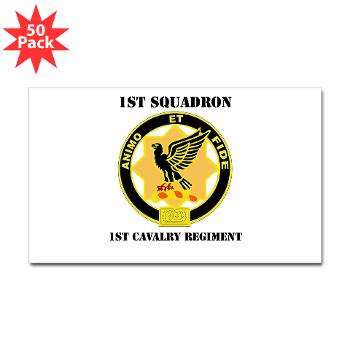 1S1CR - M01 - 01 - DUI - 1st Squadron - 1st Cavalry Regiment with Text - Sticker (Rectangle 50 pk) - Click Image to Close