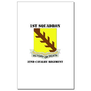 1S32CR - M01 - 02 - DUI - 1st Sqdrn - 32nd Cavalry Regiment with Text Mini Poster Print