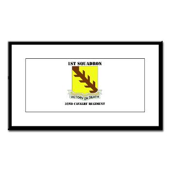 1S32CR - M01 - 02 - DUI - 1st Sqdrn - 32nd Cavalry Regiment with Text Small Framed Print