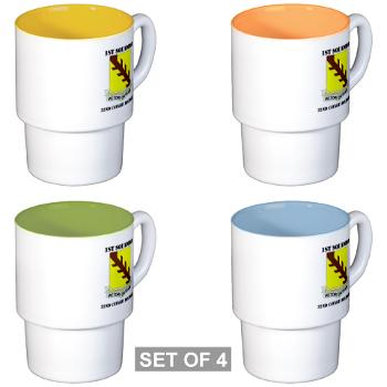 1S32CR - M01 - 03 - DUI - 1st Sqdrn - 32nd Cavalry Regiment with Text Stackable Mug Set (4 mugs)