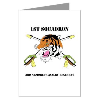 1S3ACR - M01 - 02 - DUI - 1st Sqdrn - 3rd ACR with text - Greeting Cards (Pk of 20)
