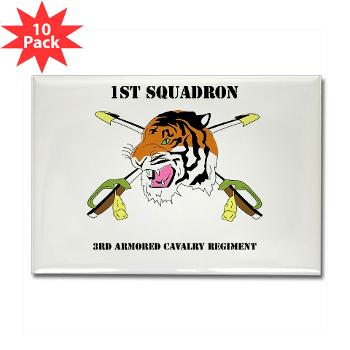 1S3ACR - M01 - 01 - DUI - 1st Sqdrn - 3rd ACR with text - Rectangle Magnet (10 pack) - Click Image to Close