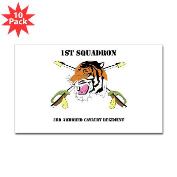 1S3ACR - M01 - 01 - DUI - 1st Sqdrn - 3rd ACR with text - Sticker (Rectangle 10 pk) - Click Image to Close