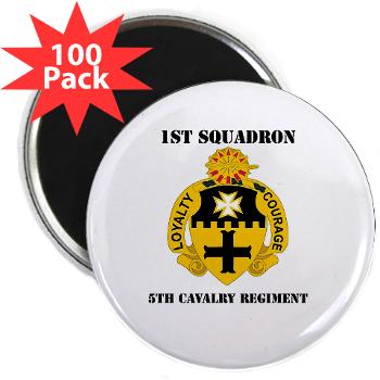 1S5CR - M01 - 01 - DUI - 1st Squadron - 5th Cavalry Regiment with Text - 2.25" Magnet (100 pack) - Click Image to Close