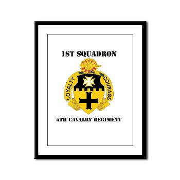 1S5CR - M01 - 02 - DUI - 1st Squadron - 5th Cavalry Regiment with Text - Framed Panel Print