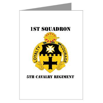 1S5CR - M01 - 02 - DUI - 1st Squadron - 5th Cavalry Regiment with Text - Greeting Cards (Pk of 10) - Click Image to Close