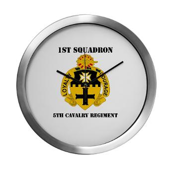 1S5CR - M01 - 03 - DUI - 1st Squadron - 5th Cavalry Regiment with Text - Modern Wall Clock