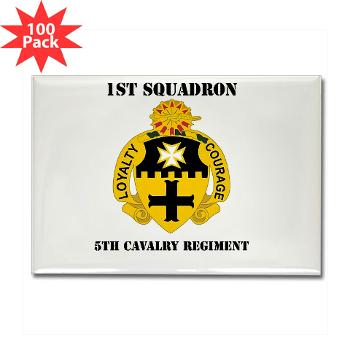 1S5CR - M01 - 01 - DUI - 1st Squadron - 5th Cavalry Regiment with Text - Rectangle Magnet (100 pack)