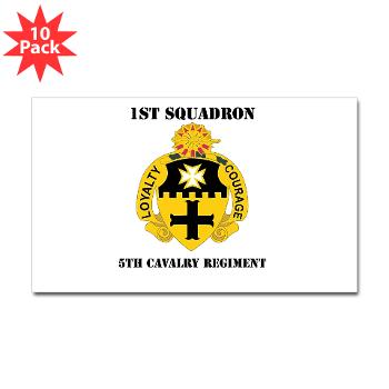 1S5CR - M01 - 01 - DUI - 1st Squadron - 5th Cavalry Regiment with Text - Sticker (Rectangle 10 pk) - Click Image to Close