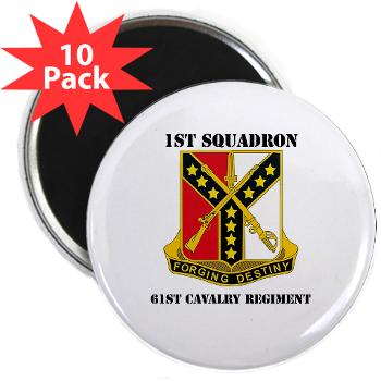 1S61R - M01 - 01 - DUI - 1st Sqdrn - 61st Cavalry Regt with Text - 2.25" Magnet (10 pack)