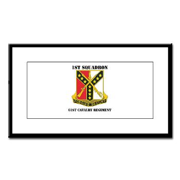 1S61R - M01 - 02 - DUI - 1st Sqdrn - 61st Cavalry Regt with Text - Small Framed Print