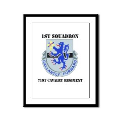 1S71CR - M01 - 02 - DUI - 1st Squadron - 71st Cavalry Regiment with Text Framed Panel Print