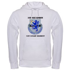 1S71CR - A01 - 03 - DUI - 1st Squadron - 71st Cavalry Regiment with Text Hooded Sweatshirt