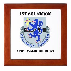 1S71CR - M01 - 03 - DUI - 1st Squadron - 71st Cavalry Regiment with Text Keepsake Box