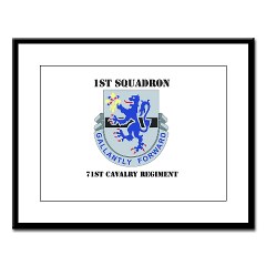 1S71CR - M01 - 02 - DUI - 1st Squadron - 71st Cavalry Regiment with Text Large Framed Print