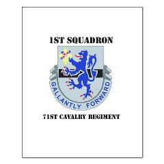 1S71CR - M01 - 02 - DUI - 1st Squadron - 71st Cavalry Regiment with Text Small Poster