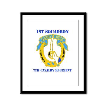 1S7CR - M01 - 02 - DUI - 1st Squadron - 7th Cavalry Regiment with Text - Framed Panel Print