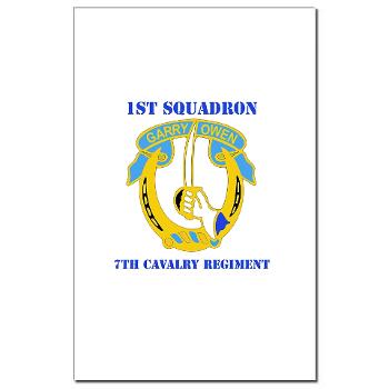 1S7CR - M01 - 02 - DUI - 1st Squadron - 7th Cavalry Regiment with Text - Mini Poster Print - Click Image to Close