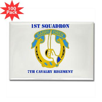 1S7CR - M01 - 01 - DUI - 1st Squadron - 7th Cavalry Regiment with Text - Rectangle Magne(100pack)