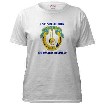 1S7CR - A01 - 04 - DUI - 1st Squadron - 7th Cavalry Regiment with Text - Women's T-Shirt