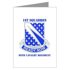 1S89CR - M01 - 02 - DUI - 1st Sqdrn - 89th Cavalry Regt with Text Greeting Cards (Pk of 10)