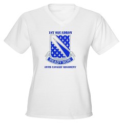1S89CR - A01 - 04 - DUI - 1st Sqdrn - 89th Cavalry Regt with Text Women's V-Neck T-Shirt