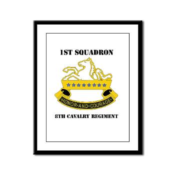 1S8CR - M01 - 02 - DUI - 1st Squadron - 8th Cavalry Regiment with Text - Framed Panel Print