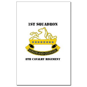 1S8CR - M01 - 02 - DUI - 1st Squadron - 8th Cavalry Regiment with Text - Mini Poster Print