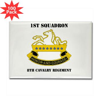 1S8CR - M01 - 01 - DUI - 1st Squadron - 8th Cavalry Regiment with Text - Rectangle Magnet (100 pack)