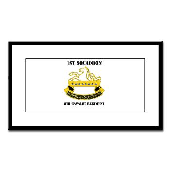 1S8CR - M01 - 02 - DUI - 1st Squadron - 8th Cavalry Regiment with Text - Small Framed Print - Click Image to Close
