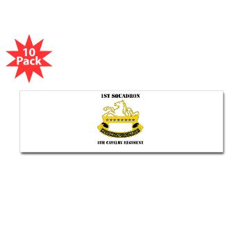 1S8CR - M01 - 01 - DUI - 1st Squadron - 8th Cavalry Regiment with Text - Sticker (Bumper 10 pk) - Click Image to Close