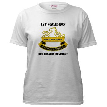 1S8CR - A01 - 04 - DUI - 1st Squadron - 8th Cavalry Regiment with Text - Women's T-Shirt
