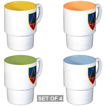 1S91IR - M01 - 03 - 1st Squadron 91st Infantry Regiment with Text - Stackable Mug Set (4 mugs)