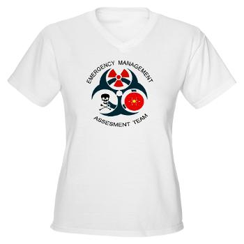 EMAT - A01 - 04 - Emergency Management Assessment Team with Text - Women's V-Neck T-Shirt