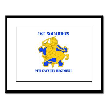1S9CR - M01 - 02 - DUI - 1st Squadron - 9th Cavalry Regiment with Text - Large Framed Print - Click Image to Close