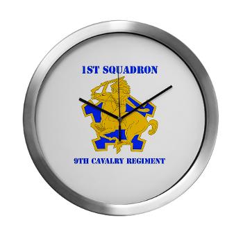 1S9CR - M01 - 03 - DUI - 1st Squadron - 9th Cavalry Regiment with Text - Modern Wall Clock - Click Image to Close