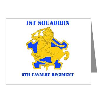 1S9CR - M01 - 02 - DUI - 1st Squadron - 9th Cavalry Regiment with Text - Note Cards (Pk of 20) - Click Image to Close