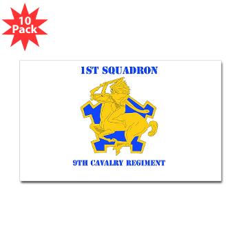 1S9CR - M01 - 01 - DUI - 1st Squadron - 9th Cavalry Regiment with Text - Sticker (Rectangle 10 pk)