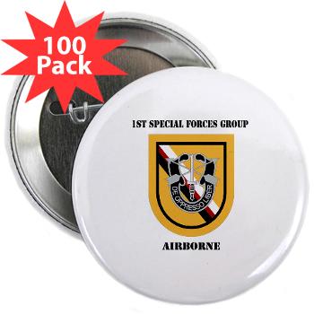1SFGA - M01 - 01 - DUI - 1st Special Forces Group (Airborne) with Text - 2.25" Button (100 pack)