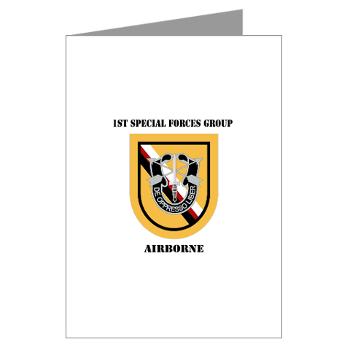 1SFGA - M01 - 02 - DUI - 1st Special Forces Group (Airborne) with Text - Greeting Cards (Pk of 10)